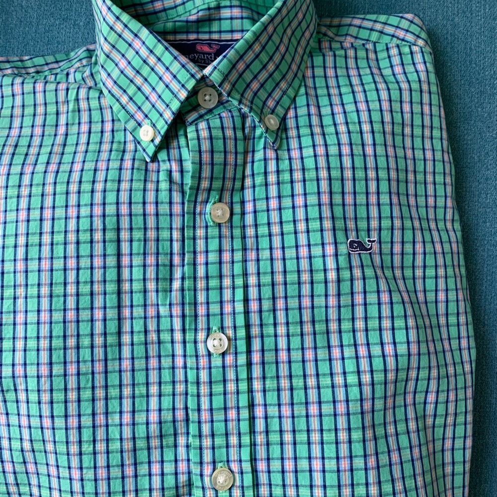 Boys Large Vineyard Vines Cotton Button Down. Long sleeve